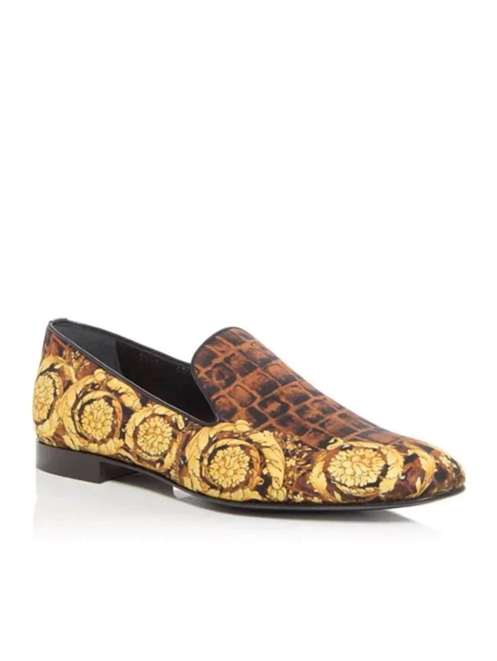 Versace Baroque Print Smoking Slippers Slip-On Shoes, Size EU 43 New +DustBag
